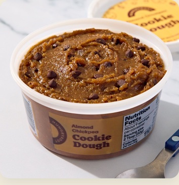 A tub of almond flour cookie dough