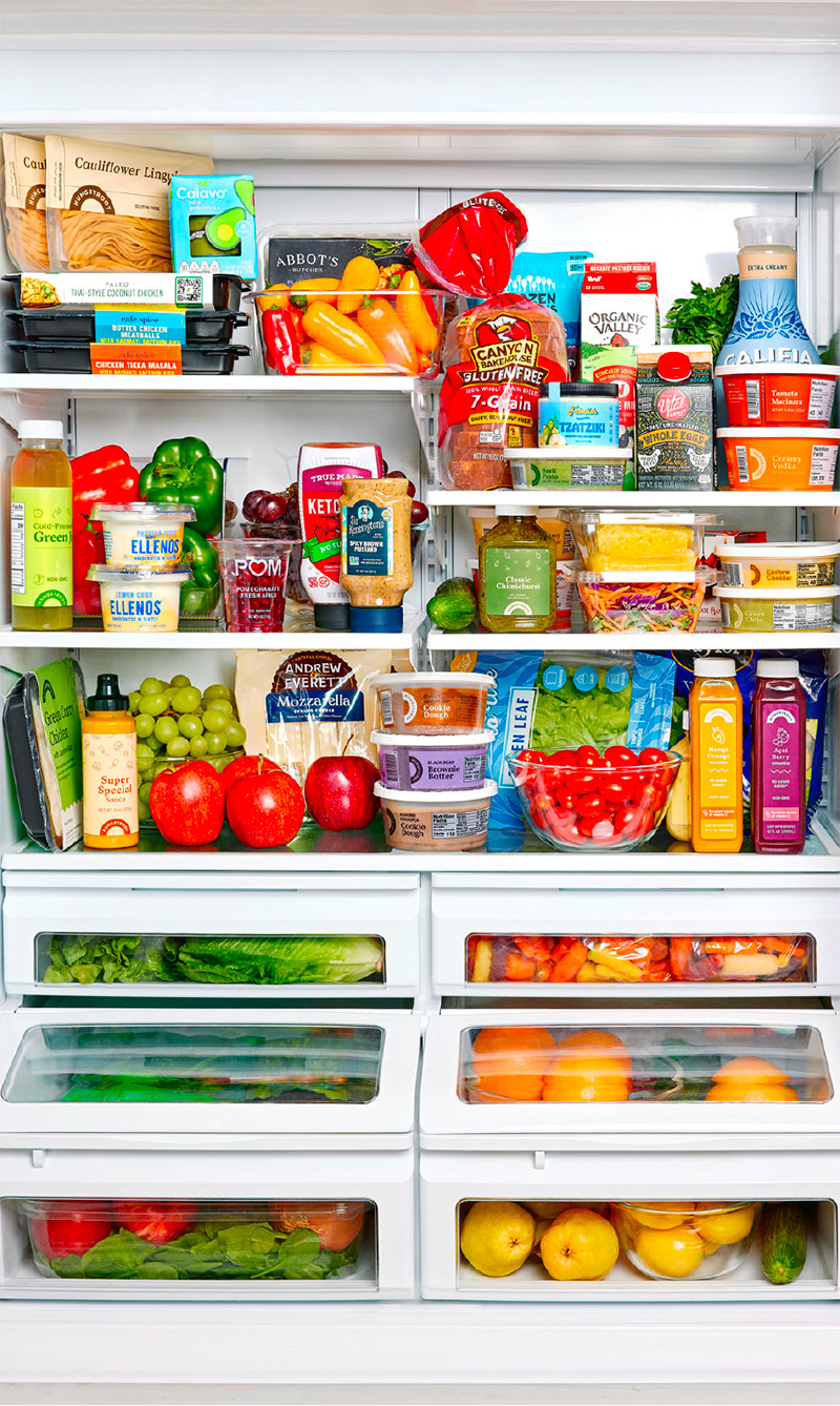 Healthy groceries and meals