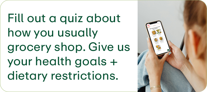 Fill out a quiz about how you usually grocery shop