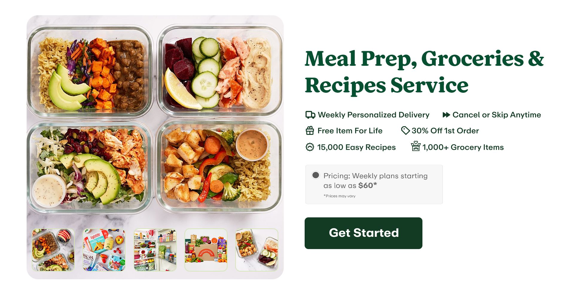 Hungryroot is a smarter and healthier way to eat - we are a subscription service that delivers fresh, high quality groceries and easy recipes right to your door every week. Everything is tailored to your preferences and your health + wellness needs. Think of us as a healthy eating personal assistant you never even knew you needed.