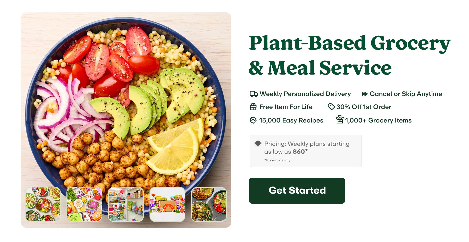 Hungryroot is a smarter and healthier way to eat - we are a subscription service that delivers fresh, high quality groceries and easy recipes right to your door every week. Everything is tailored to your preferences and your health + wellness needs. Think of us as a healthy eating personal assistant you never even knew you needed.